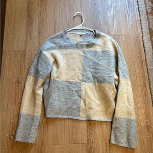 Z Supply Gray and Cream Color Block Sweater